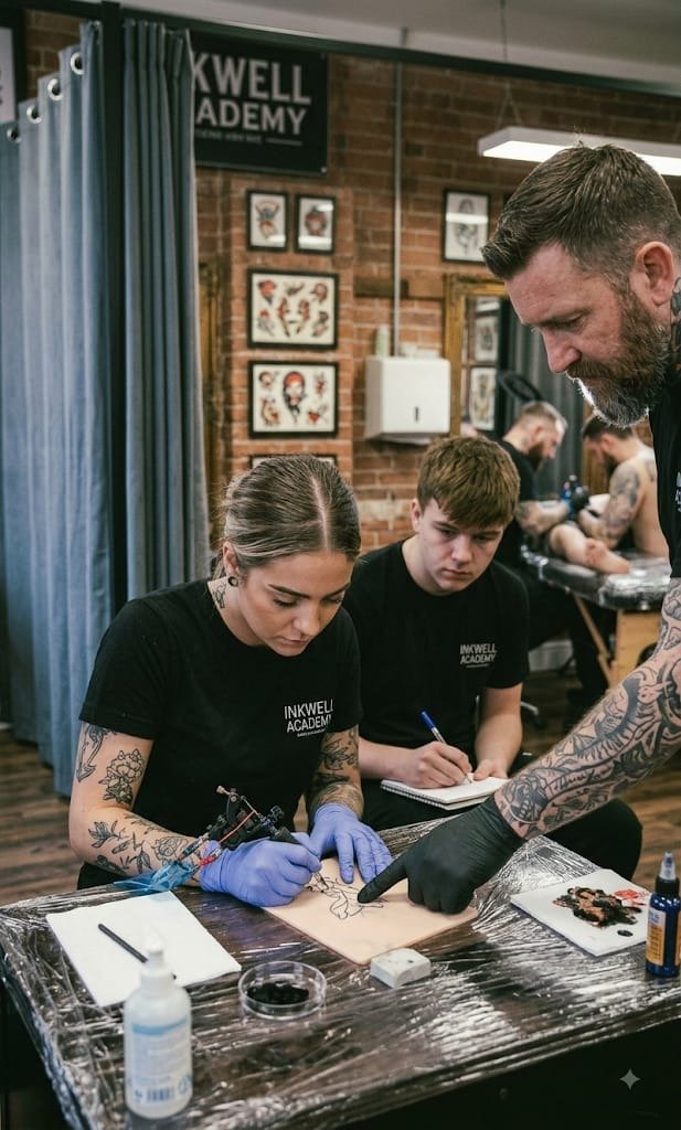 Tattoo course practice at Kido Tattoo